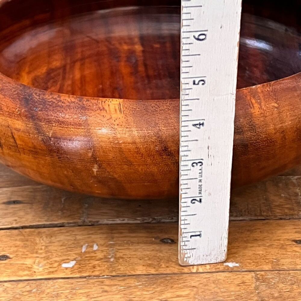 Vintage Solid Wood Bowl 10" MCM Modern - Picture 6 of 12